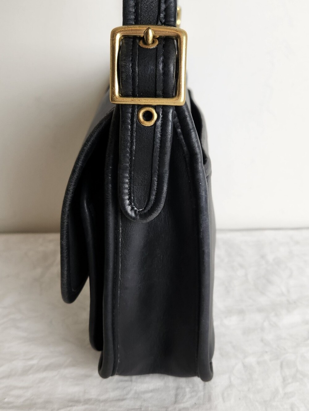 Vintage Black Leather Coach Purse - Picture 5 of 16